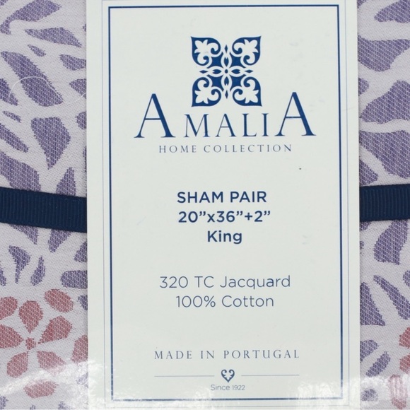 AMALIA HOME COLLECTION‎ KING SHAM PAIR 320 TC Jacquard 100% Cotton - Picture 3 of 4